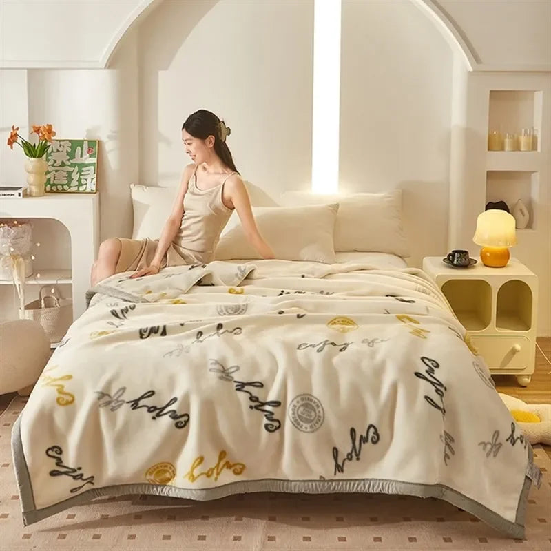 [2.5Kg] Double-layer g-thickened Raschel  - et Winter wedding Fine woven fleece Double-sided.