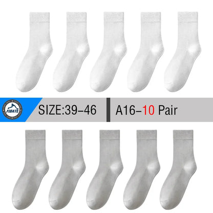 10 Pair Men's Bamboo Socks Anti-bacterial And Anti-odour Soft Business Socks Wearable And Breathable Casual Socks For Men