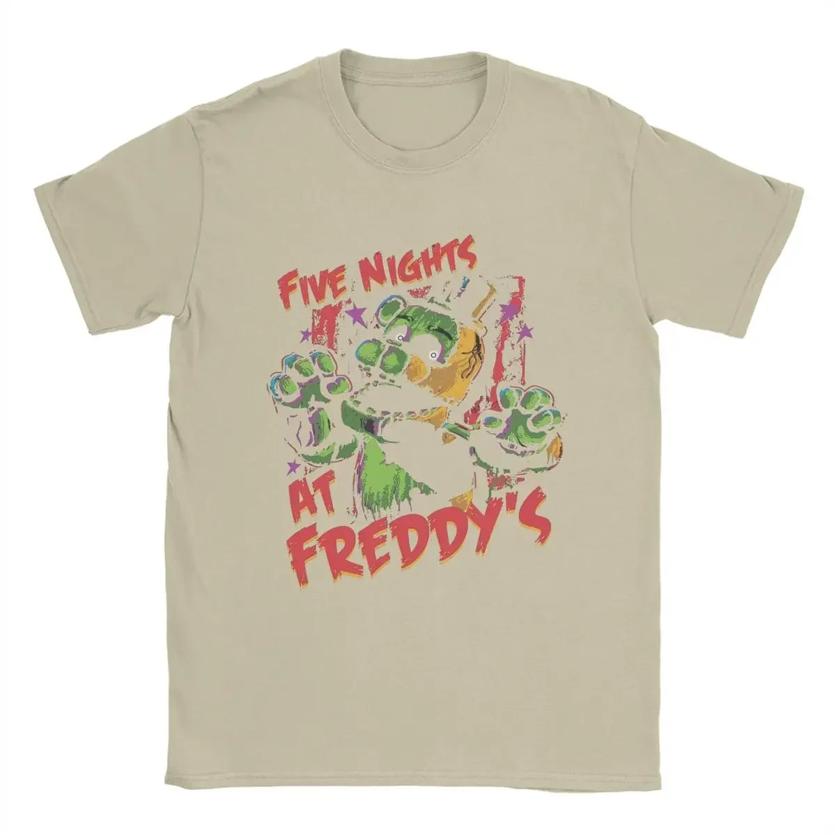 Five Nights Men's T Shirt At Freddys Vintage Tees Short Sleeve Round Collar T-Shirt Pure Cotton Plus Size Clothing