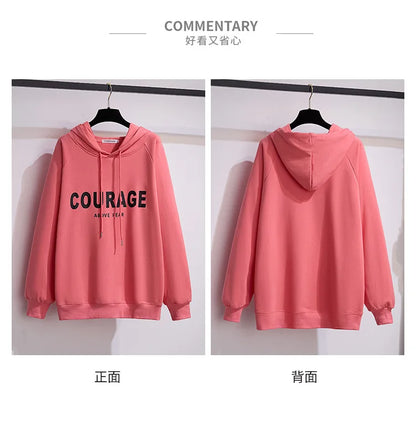 175 kg Plus Size Damen Büste 170 Frühling Herbst Lose Brief Kapuzenpullover Sweatshirt Schwarz Rot Weiß 4XL 5XL 6XL 7XL 8XL 9XL