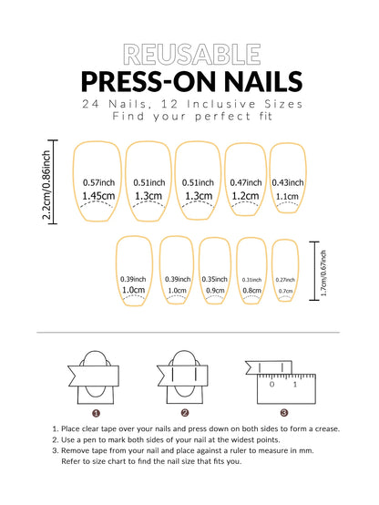 24pcs/set short square fake nails for women cute bride heart white french tips faux ongles y2k press on false nail supplies.