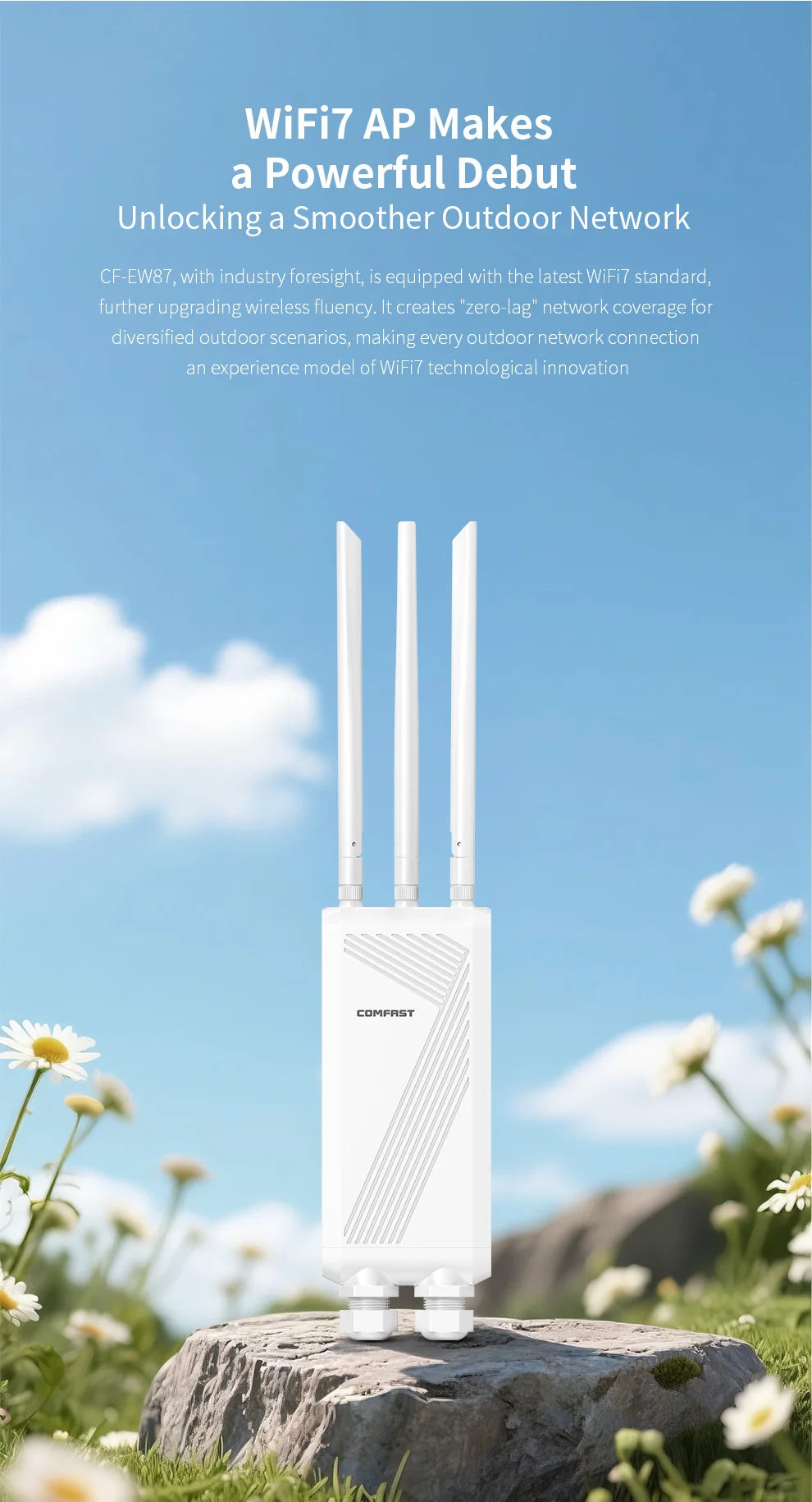 COMFAST BE3600 WIFI7 Outdoor AP Router 2.4G/5.8G Dual Dand Long Range signal Extender Amplifie wireless WiFi Repeater waterproof.