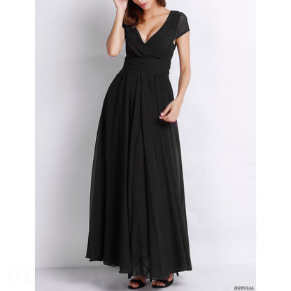 Frauen Damen Kleidung Kurzarm Sexy Club Boho Strand Kleid Dame Sommer Tiefem V-ausschnitt Party Lange Maxi Kleid Frauen.