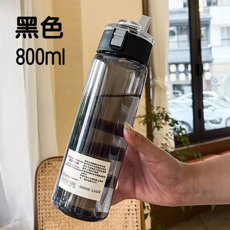 Water Bottle With Time Scale Portable Transparent Kawaii Water Bottle Sports Water Cup Plastic Handy Cup.