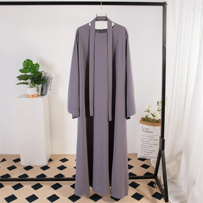 Muslim Abayas Long Maxi Prayer Dress Women Kaftans with Belt Full Sleeve Islamic Clothing Women Jilbabs Ramadan Dresses.