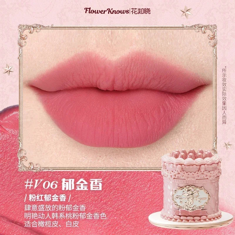 Flower Knows Butterfly Cloud Collar Collection Cosmetics Water Non Stick Cup Lipstick Lght Film-forming Solid Lip Gloss Makeup