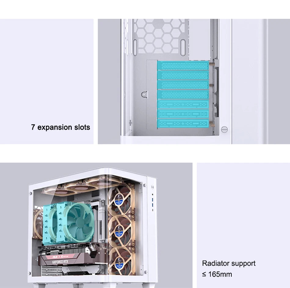 JONSBO TK-3 Desktop Chassis Curved Sea View Room Side Transparent ATX E-sports Case Double 360 Water Cooler Type-c Interface