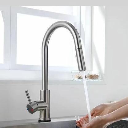 Kitchen Faucet Pull Out Brushed Nickle Stainless Steel Black Kitchen Mixed Tap Kitchen Sink Tap