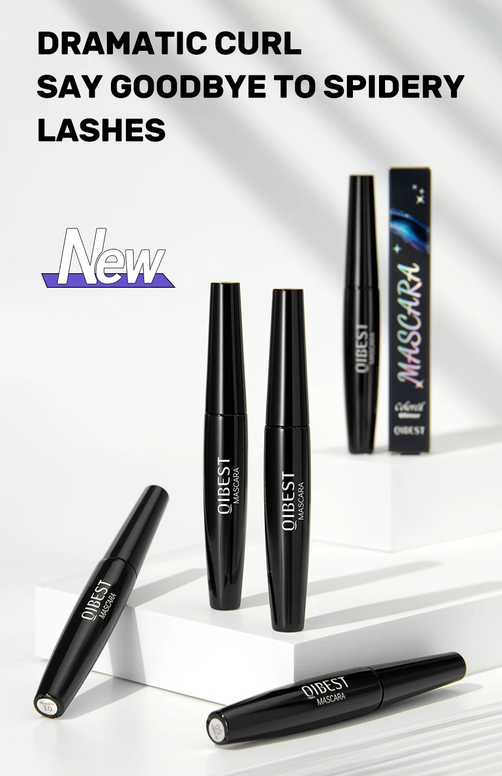 5 Colors Diamond Shimmering Mascara Long Lasting Makeup 3D Volume Eyelashes Curling Glitter Mascara Eye Lash Female Cosmetic.