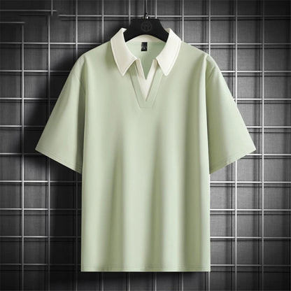 Summer V-neck T-shirt Men Plus Size 8XL Short Sleeve Tshirt Tops Tees Male Fashion Casual Shirts Big Size 8XL.