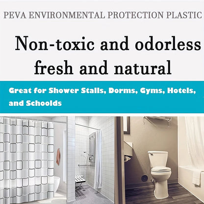 Klarer Duschvorhang, PEVA, transparent, für Badezimmer, wasserdicht, 180 x 200 cm, Badvorhänge, Badezimmer, schimmelfeste Vorhänge mit Haken