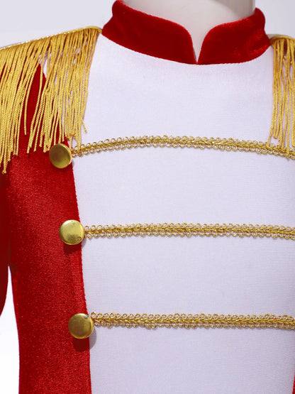 Kinder Mädchen Halloween Weihnachten Karneval Zirkus Zirkusdirektor Cosplay Performance Kostüm Langarm Mesh Trikot Tutu Kleid