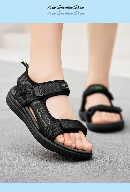 Kids' Summer Breathable Sport Sandals for Boys Casual Beach Shoe Comfortable Soft Sole Children's Fashion Non-slip Sandalias.