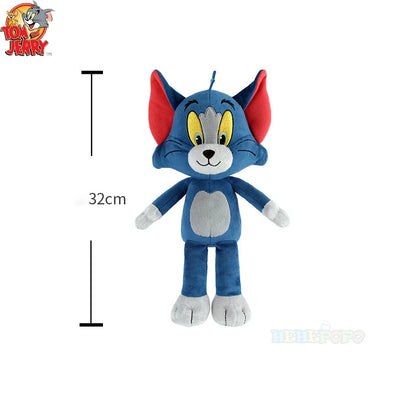 Tom and Jerry Plushies 32cm Tom 23cm Jerry Stuffed Dolls Movie Series Collectible for Kids.
