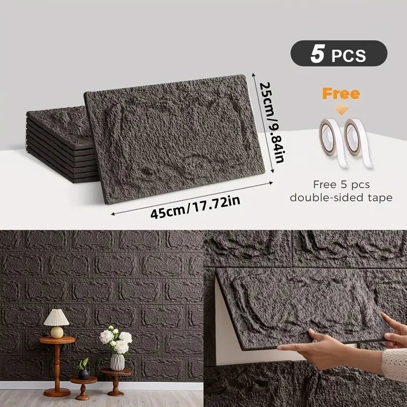 PU stone wall panel, 10 mm, realistic brick pattern, anti-mould and moisture-proof, waterproof and washable, suitable for/outdoo