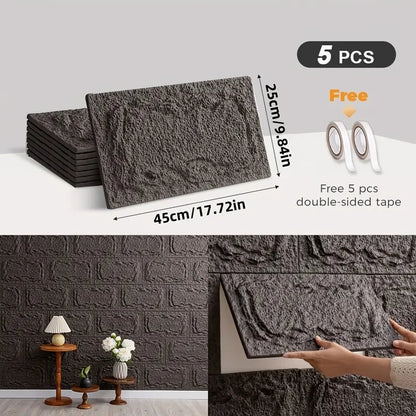 PU stone wall panel, 10 mm, realistic brick pattern, anti-mould and moisture-proof, waterproof and washable, suitable for/outdoo