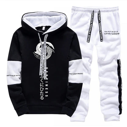 2025 Brand New Men's Set Hooded Sweatshirt Sweatpants Japanese Fashion Hoodie Outfit Male Daily Casual Sporty Trend Jogging Suit.