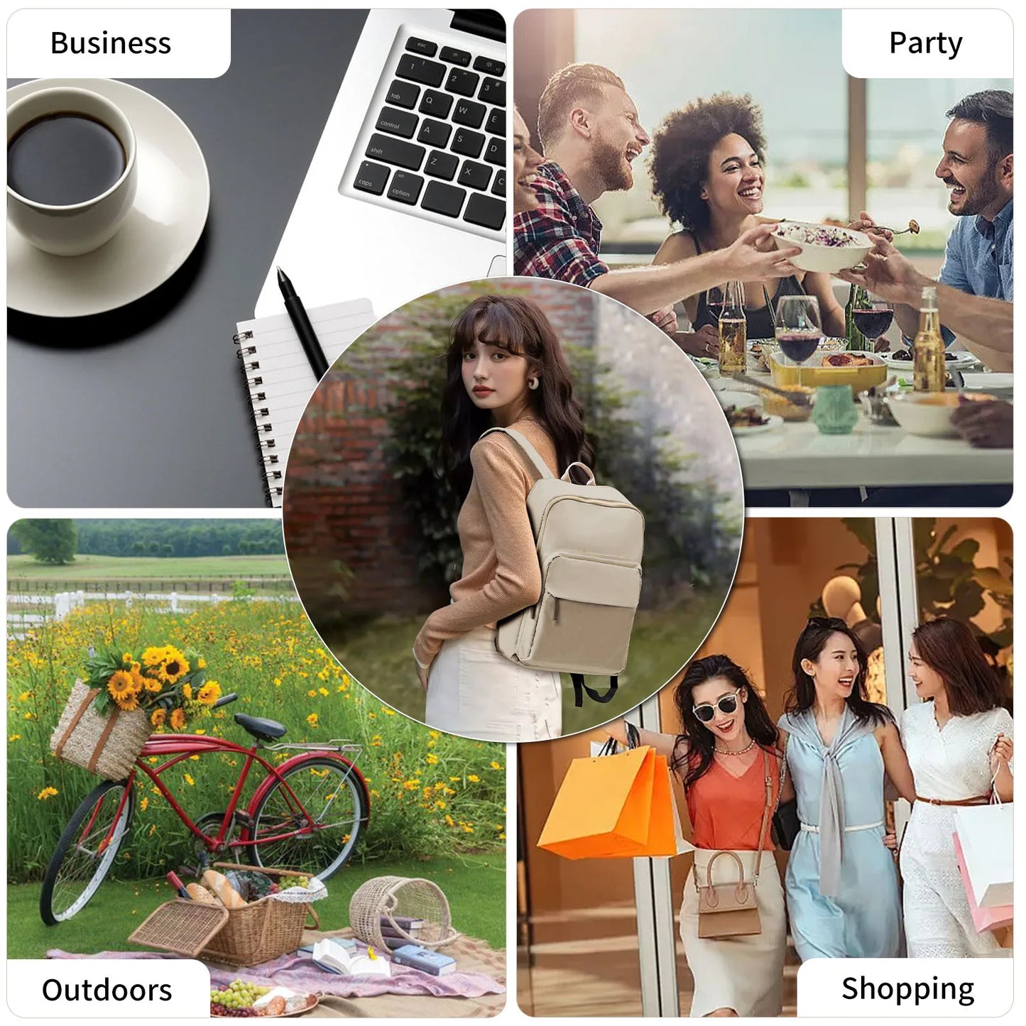 New Simple Large Capacity Backpack Women Travel Business Teacher Backpack Laptop Shoulder Bag Girl School Student Backpack Purse.