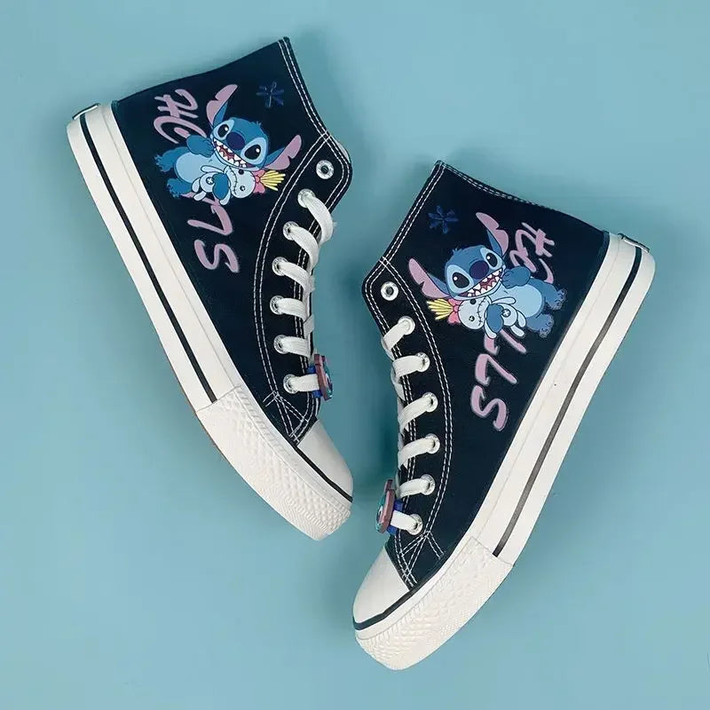 Disney cartoon canvas Stitch Couple shoes girls summer new Korean fashion wild Mickey mouse children canvas sneakers size 34-44.