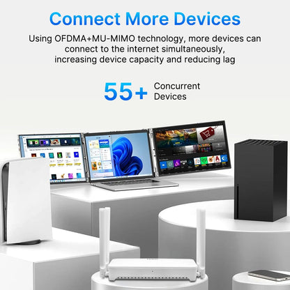 fenvi WiFi 6 AX3000 Router Dual Band 3000Mbps Mesh WiFi6 2.4G/5GHz Gigabit Wireless Networking Repeater 4 Antennas Signal Booste.