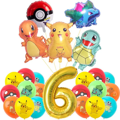 Pokemon Thema Geburtstag Party Dekoration Lieferungen Cartoon Pokemon Gehen Geschirr Tassen Teller Pikachu Ballon Für Baby Dusche Gefälligkeiten.