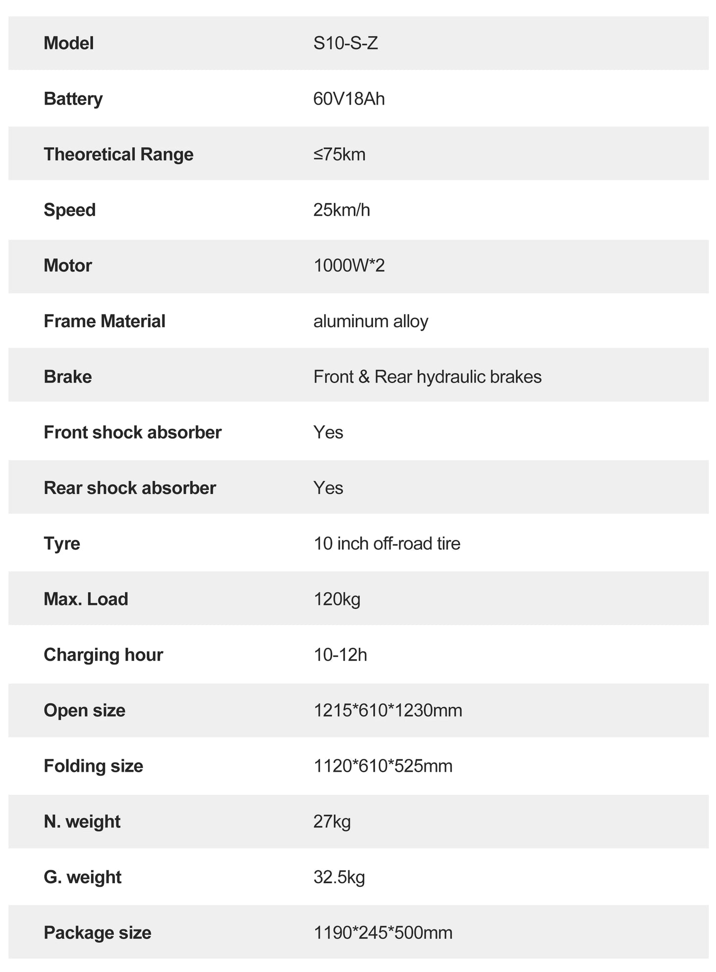 JOYOR S10-S-Z Electric Scooter 60V 18Ah Dual Motor 2000W 10 Inch Tire Adult Escooter 65km/h Max Speed 70-85km Range Black.