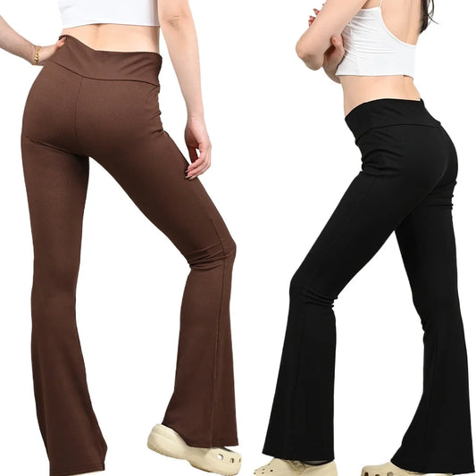 Frauen Flare Leggings Yoga Hosen Famale Hohe Taille Fitness Hosen Mädchen Schlaghosen Yoga Hosen Stretch Gym Casual Sport S-XL