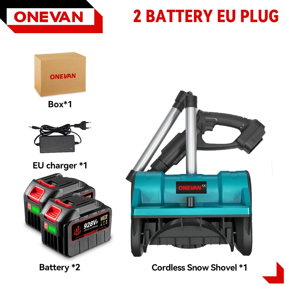 ONEVAN 3000 W Bürstenlosen Elektrischen Schneepflug Cordless Handheld Hof Straße Reinigung Schnee Power Werkzeuge Für Makita 18 V Batterie pin