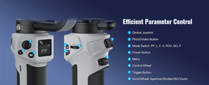 ZHIYUN Official CINEPEER WEEBILL 3E Camera Stabilizer Handheld Gimbal 3-Axis Cameras Gimbals for DSLR Mirrorless Cameras.