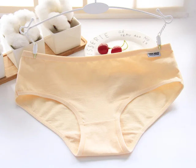 7Pcs Panties for Women Cotton Underwear Plus Size Sexy Briefs Girls Breathable Soft Lingerie Female Cute Solid Color Underpants.