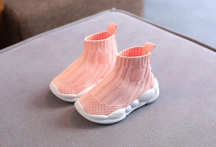 Kids Sock Shoes Knitted Fashion High Top Sneakers for Boys Girls Casual Sport Sock Sneakers 2-6 Years Children Tennis Shoes.