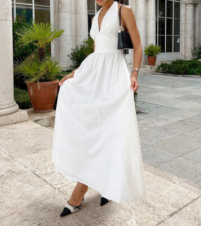 2023 neue Frauen Sommer Baumwolle Lange Kleid Ärmellose Sexy V-ausschnitt Boho Maxi Kleid Lose Stil Lange Kleid Vestidos Kleidung