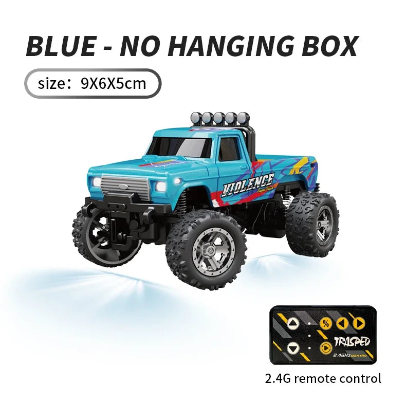RC 1/64 Speed Mini Off-Road Climbing Car Alloy Cool Appearance Light Shock Absorption With LED Light Toy For Children's Gift