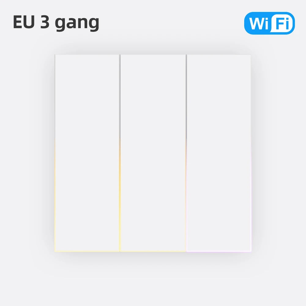 AVATTO Tuya Zigbee/WiFi Smart Lichtschalter mit Neutralleiter, Tasten-Rebound-Schalter mit Umgebungslicht-Unterstützung Alexa Google Home