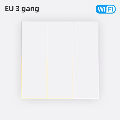 AVATTO Tuya Zigbee/WiFi Smart Lichtschalter mit Neutralleiter, Tasten-Rebound-Schalter mit Umgebungslicht-Unterstützung Alexa Google Home
