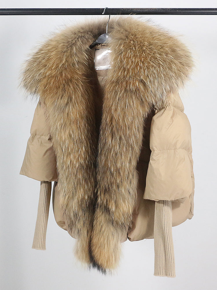 Lose Natürliche Echt Fox Pelz Kragen Mantel Dicke Neue Europäische Mode Weiße Ente Unten Jacke Winter Frauen Warme Luxus Oberbekleidung