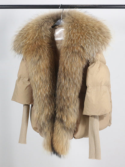 Lose Natürliche Echt Fox Pelz Kragen Mantel Dicke Neue Europäische Mode Weiße Ente Unten Jacke Winter Frauen Warme Luxus Oberbekleidung