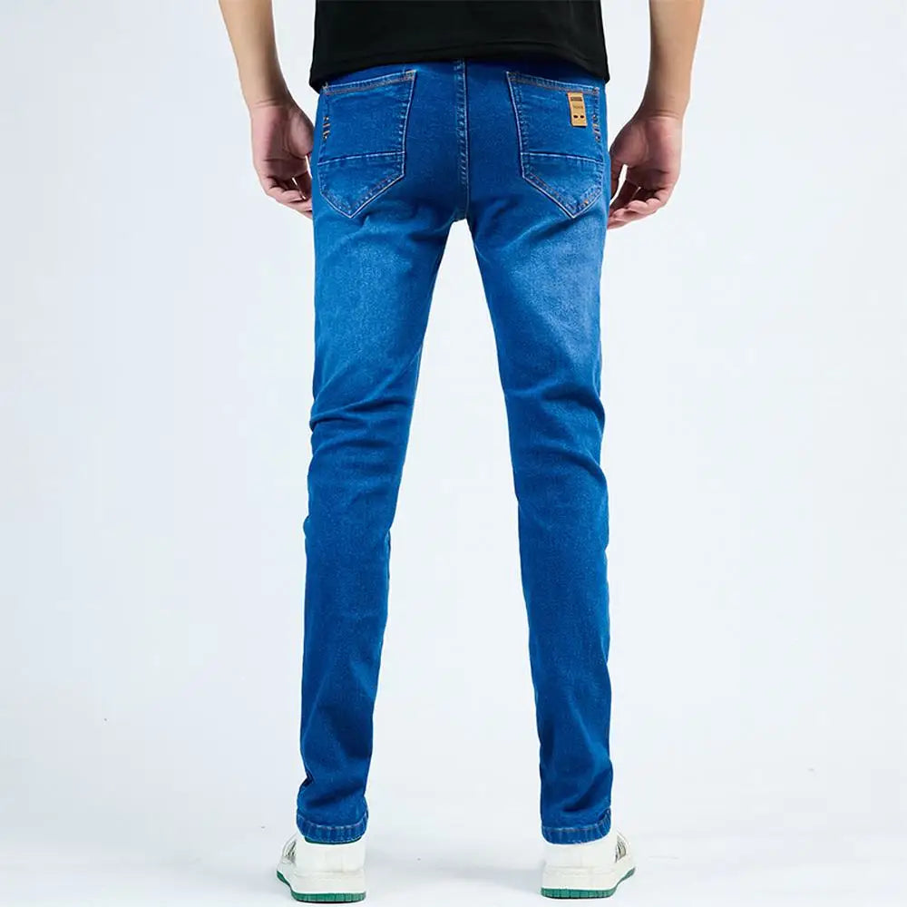 2025 Autumn Men's White Slim Fit Straight Jeans Casual Stretch Denim Pants Comfortable Fashion Streetwear Male Brand Clothing