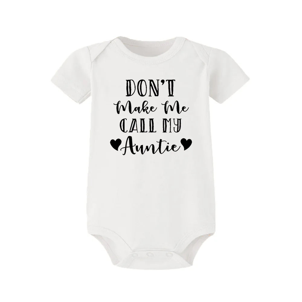 Don't Make Me Call My Crazy Onkel Lustiger Säuglingsspielanzug, modischer Baby-Body für Jungen und Mädchen, Kleidung für Neugeborene, niedlicher Kleinkind-Overall.
