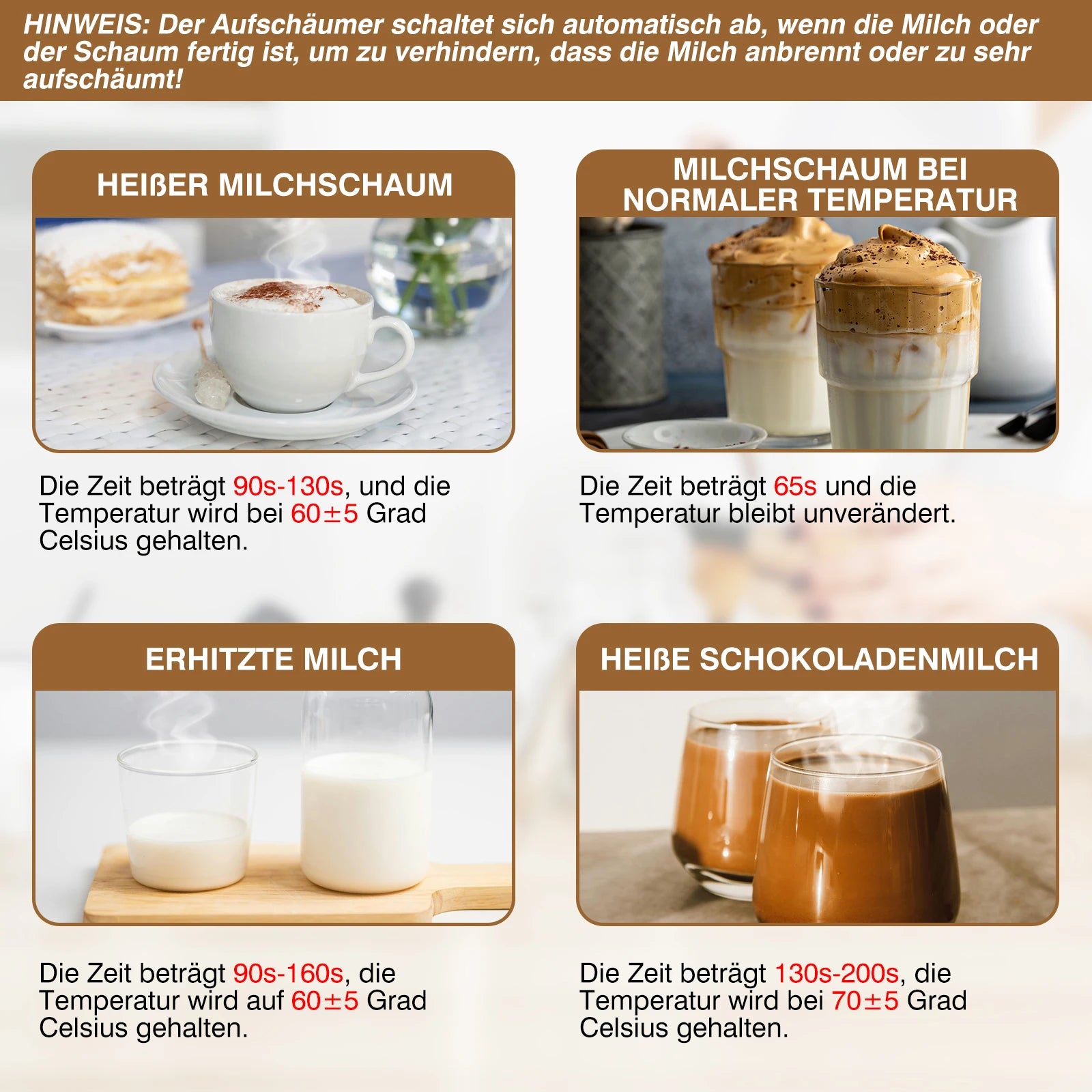 4 in 1 Milk Frother Electric and Steamer 11.8 oz/350ml Hot/Cold Foam Maker Intelligent Temperature Control Electric Milk Warmer.