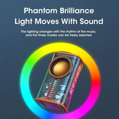 Loudspeaker Sound Box The Bass Transparent Wireless A36 Mecha Speakers Shake Speakers Audio Player Bluetooth Stereo Surround.