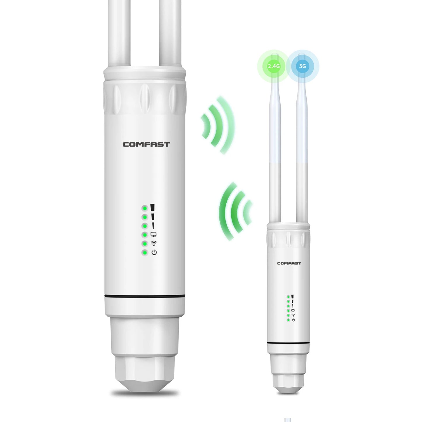 2*5dBi Antenna Long Range WiFi Base Station Amplifier High Power AC1200 Outdoor Access Point 2G&5G Omnidirection Router Repeater.