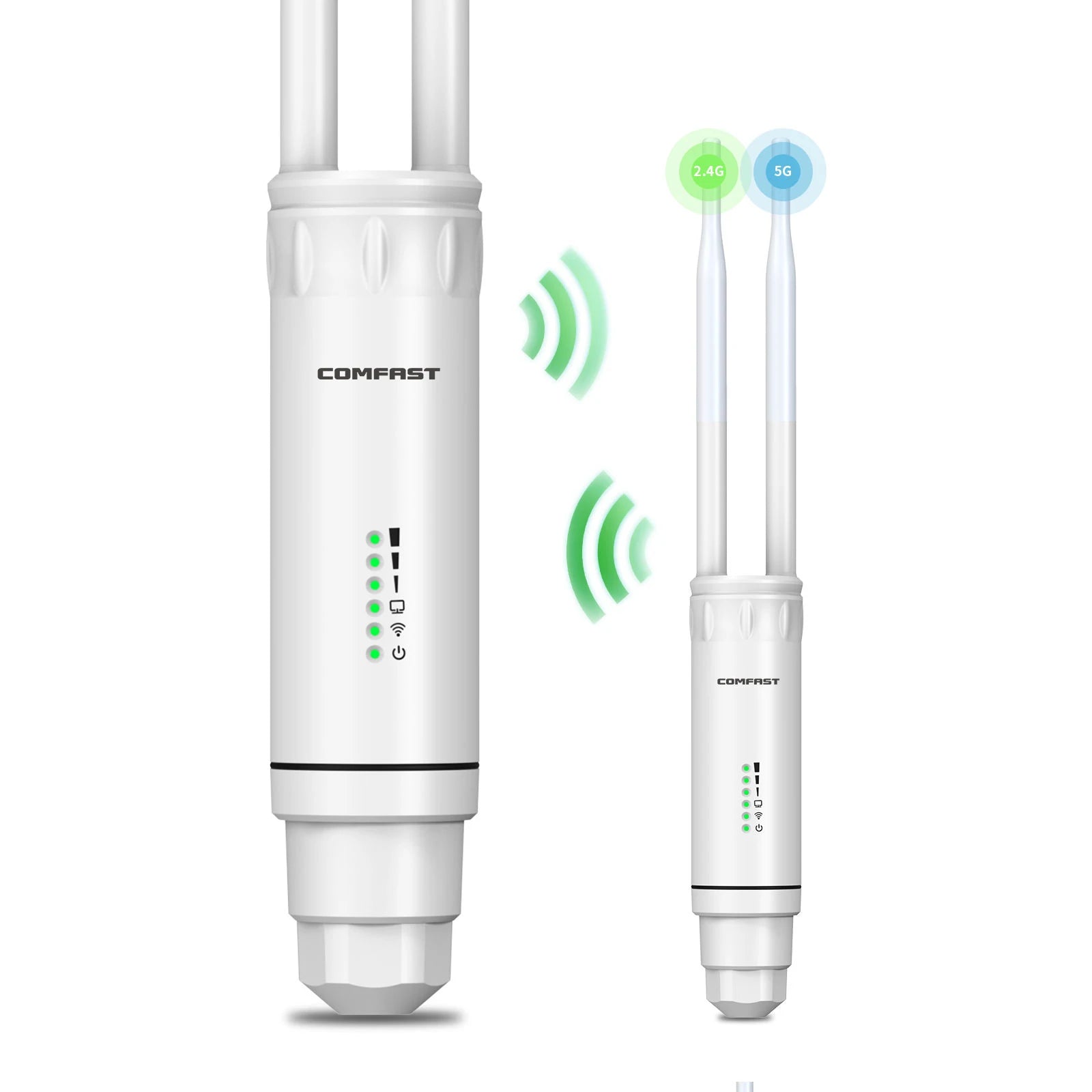 2*5dBi Antenna Long Range WiFi Base Station Amplifier High Power AC1200 Outdoor Access Point 2G&5G Omnidirection Router Repeater.