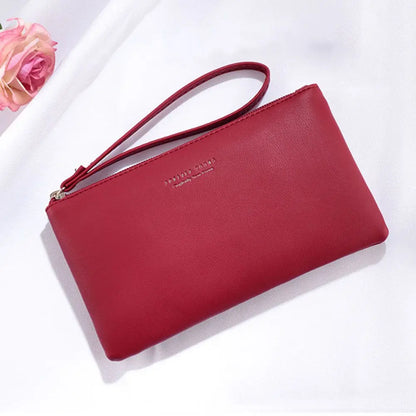 Women PU Leather Zip Coin Bag Wallet Long Purse Pouches.