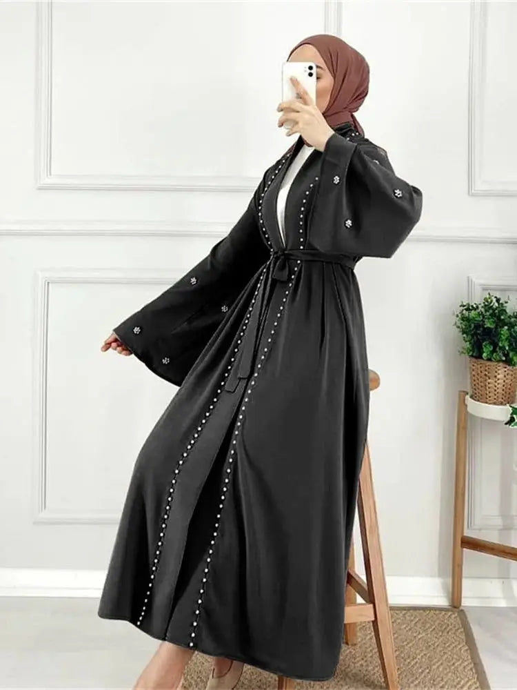 Ramadan Open Muslim Kimono Abaya Dubai Turkey Islam Arabic Abayas For Women Hijab Dress Kebaya Robe Femme Musulmane Kaftans.