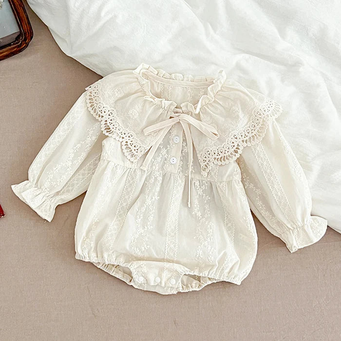 2023 neue Frühjahr 0-24 M Baby Mädchen Kleidung Infant Baby Mädchen Overall Lange Ärmeln Baumwolle Stickerei Neugeborenen baby Mädchen Bodys.