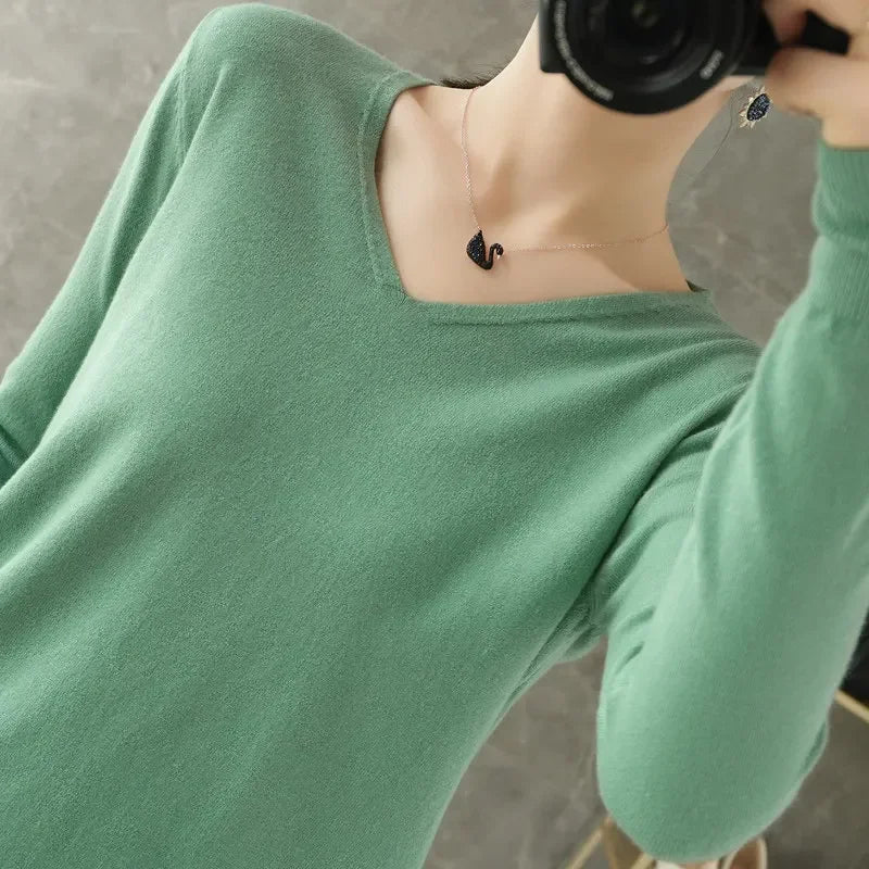Frauen Pullover Herbst Winter V-ausschnitt Strickwaren Lange Hülse Lose Kaschmir Pullover Pullover Dame Günstige Qualität Jumper Gestrickte Tops