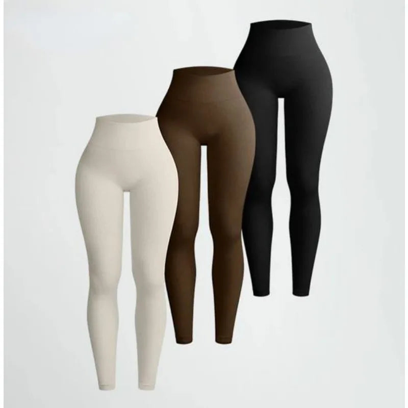 Thread Knited Leggings Women Seamless Slim Tights Gym Trainning Running High Waist Hip Liftting High Elastic Yoga Fitness Pants.