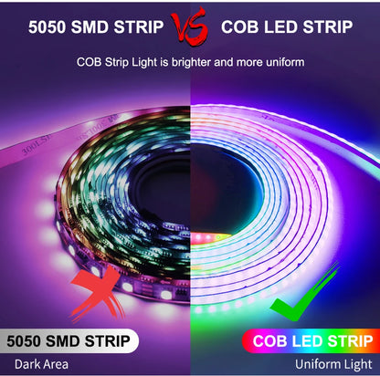 3mm 5mm 5V WS2812B Addressable COB LED Strip Individually IC RGB Flexible LED Strip High Density Dream Color LED Tape.