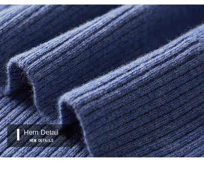 2025 Men's Autumn And Winter 100% Merino Pure Wool Knitted Sweater Men's Business Casual Knitted Polo Collar Pullover Top YJ1815